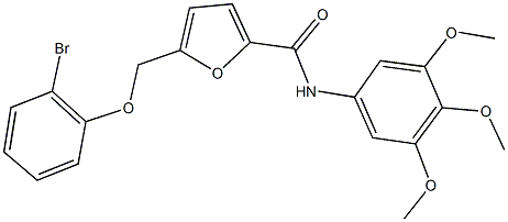 5-[(2-bromophenoxy)methyl]-N-(3,4,5-trimethoxyphenyl)-2-furamide 化学構造式