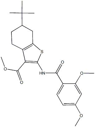 methyl 6-tert-butyl-2-[(2,4-dimethoxybenzoyl)amino]-4,5,6,7-tetrahydro-1-benzothiophene-3-carboxylate Struktur