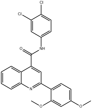 N-(3,4-dichlorophenyl)-2-(2,4-dimethoxyphenyl)-4-quinolinecarboxamide,438475-57-1,结构式