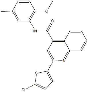 2-(5-chloro-2-thienyl)-N-(2-methoxy-5-methylphenyl)-4-quinolinecarboxamide,438475-60-6,结构式