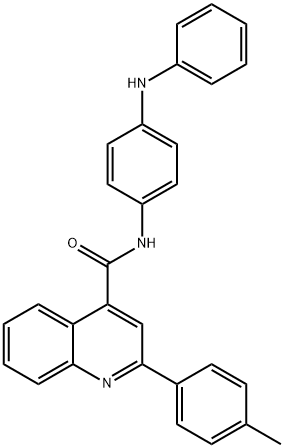 N-(4-anilinophenyl)-2-(4-methylphenyl)quinoline-4-carboxamide 化学構造式