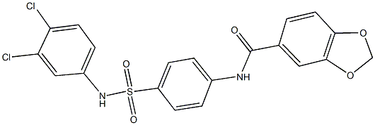 N-{4-[(3,4-dichloroanilino)sulfonyl]phenyl}-1,3-benzodioxole-5-carboxamide Structure