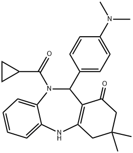 438476-24-5 10-(cyclopropylcarbonyl)-11-[4-(dimethylamino)phenyl]-3,3-dimethyl-2,3,4,5,10,11-hexahydro-1H-dibenzo[b,e][1,4]diazepin-1-one