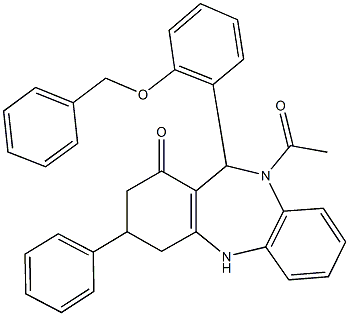 10-acetyl-11-[2-(benzyloxy)phenyl]-3-phenyl-2,3,4,5,10,11-hexahydro-1H-dibenzo[b,e][1,4]diazepin-1-one|