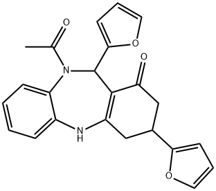 438476-40-5 10-acetyl-3,11-di(2-furyl)-2,3,4,5,10,11-hexahydro-1H-dibenzo[b,e][1,4]diazepin-1-one