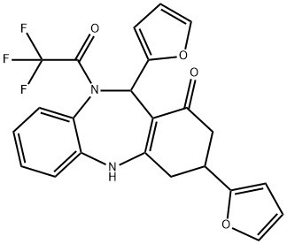 438476-50-7 3,11-di(2-furyl)-10-(trifluoroacetyl)-2,3,4,5,10,11-hexahydro-1H-dibenzo[b,e][1,4]diazepin-1-one