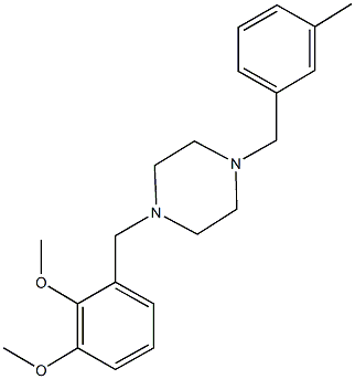 2-methoxy-3-{[4-(3-methylbenzyl)-1-piperazinyl]methyl}phenyl methyl ether 化学構造式