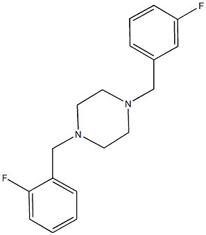 1-(2-fluorobenzyl)-4-(3-fluorobenzyl)piperazine Struktur