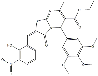 438492-75-2 ethyl 2-{2-hydroxy-3-nitrobenzylidene}-7-methyl-3-oxo-5-(3,4,5-trimethoxyphenyl)-2,3-dihydro-5H-[1,3]thiazolo[3,2-a]pyrimidine-6-carboxylate