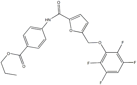 propyl 4-({5-[(2,3,5,6-tetrafluorophenoxy)methyl]-2-furoyl}amino)benzoate Structure