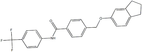 4-[(2,3-dihydro-1H-inden-5-yloxy)methyl]-N-[4-(trifluoromethyl)phenyl]benzamide|