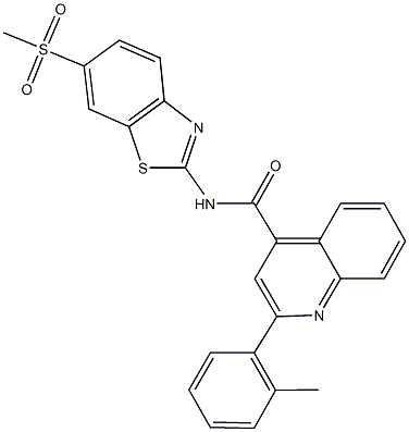 2-(2-methylphenyl)-N-[6-(methylsulfonyl)-1,3-benzothiazol-2-yl]-4-quinolinecarboxamide Structure