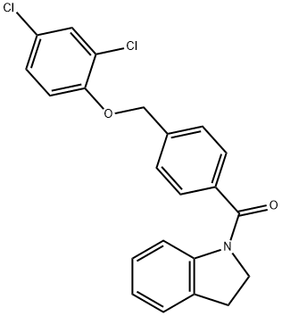 1-{4-[(2,4-dichlorophenoxy)methyl]benzoyl}indoline 化学構造式