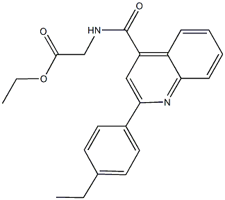 ethyl ({[2-(4-ethylphenyl)-4-quinolinyl]carbonyl}amino)acetate 化学構造式