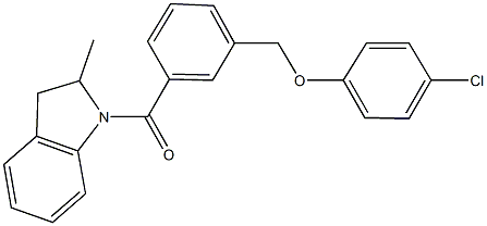 1-{3-[(4-chlorophenoxy)methyl]benzoyl}-2-methylindoline Structure