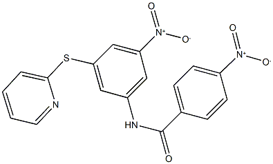 4-nitro-N-[3-nitro-5-(2-pyridinylsulfanyl)phenyl]benzamide Struktur