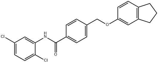 N-(2,5-dichlorophenyl)-4-[(2,3-dihydro-1H-inden-5-yloxy)methyl]benzamide 化学構造式