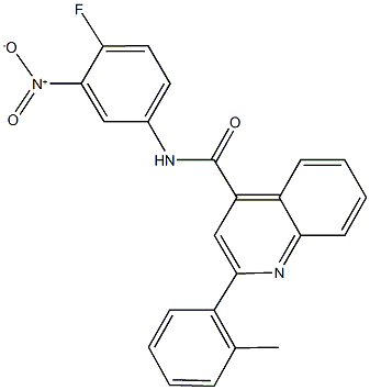 N-{4-fluoro-3-nitrophenyl}-2-(2-methylphenyl)-4-quinolinecarboxamide Structure