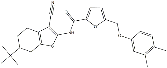 N-(6-tert-butyl-3-cyano-4,5,6,7-tetrahydro-1-benzothien-2-yl)-5-[(3,4-dimethylphenoxy)methyl]-2-furamide|