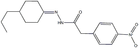 2-{4-nitrophenyl}-N'-(4-propylcyclohexylidene)acetohydrazide 化学構造式