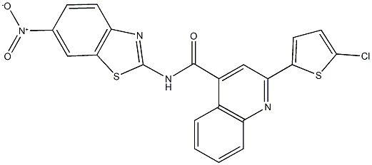 2-(5-chloro-2-thienyl)-N-{6-nitro-1,3-benzothiazol-2-yl}-4-quinolinecarboxamide 结构式