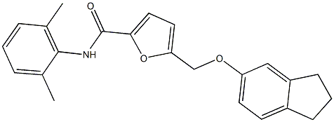 5-[(2,3-dihydro-1H-inden-5-yloxy)methyl]-N-(2,6-dimethylphenyl)-2-furamide,438530-04-2,结构式