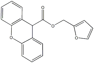 2-furylmethyl 9H-xanthene-9-carboxylate 化学構造式