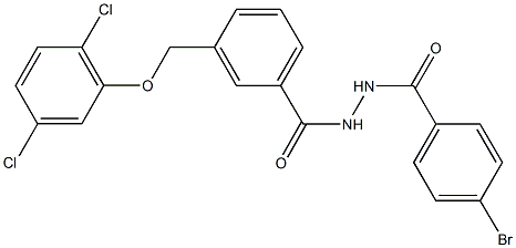 N'-(4-bromobenzoyl)-3-[(2,5-dichlorophenoxy)methyl]benzohydrazide 化学構造式
