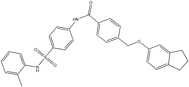 4-[(2,3-dihydro-1H-inden-5-yloxy)methyl]-N-[4-(2-toluidinosulfonyl)phenyl]benzamide|