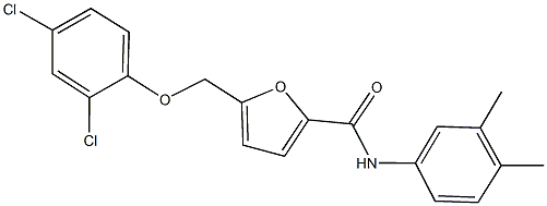 5-[(2,4-dichlorophenoxy)methyl]-N-(3,4-dimethylphenyl)-2-furamide,438530-75-7,结构式