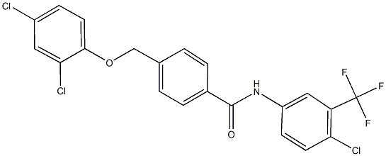 N-[4-chloro-3-(trifluoromethyl)phenyl]-4-[(2,4-dichlorophenoxy)methyl]benzamide,438531-09-0,结构式