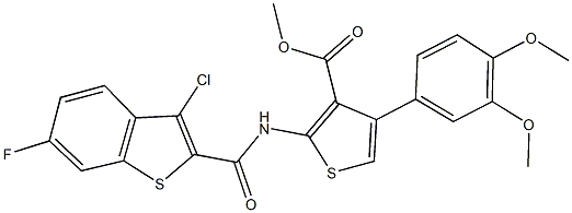 438531-47-6 methyl 2-{[(3-chloro-6-fluoro-1-benzothien-2-yl)carbonyl]amino}-4-(3,4-dimethoxyphenyl)-3-thiophenecarboxylate