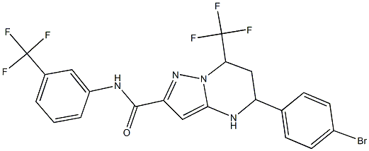 5-(4-bromophenyl)-7-(trifluoromethyl)-N-[3-(trifluoromethyl)phenyl]-4,5,6,7-tetrahydropyrazolo[1,5-a]pyrimidine-2-carboxamide,438531-80-7,结构式