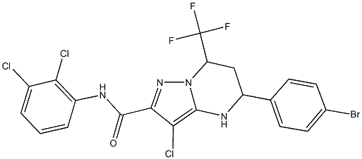 5-(4-bromophenyl)-3-chloro-N-(2,3-dichlorophenyl)-7-(trifluoromethyl)-4,5,6,7-tetrahydropyrazolo[1,5-a]pyrimidine-2-carboxamide Structure