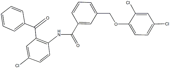 N-(2-benzoyl-4-chlorophenyl)-3-[(2,4-dichlorophenoxy)methyl]benzamide Struktur