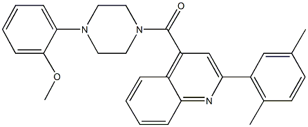 2-(4-{[2-(2,5-dimethylphenyl)-4-quinolinyl]carbonyl}-1-piperazinyl)phenyl methyl ether Struktur