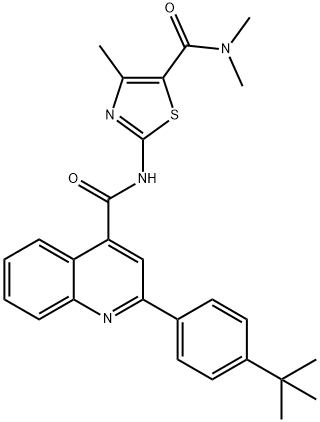 2-(4-tert-butylphenyl)-N-{5-[(dimethylamino)carbonyl]-4-methyl-1,3-thiazol-2-yl}-4-quinolinecarboxamide 结构式