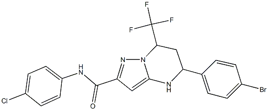 5-(4-bromophenyl)-N-(4-chlorophenyl)-7-(trifluoromethyl)-4,5,6,7-tetrahydropyrazolo[1,5-a]pyrimidine-2-carboxamide Struktur