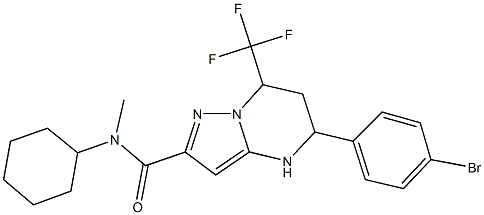5-(4-bromophenyl)-N-cyclohexyl-N-methyl-7-(trifluoromethyl)-4,5,6,7-tetrahydropyrazolo[1,5-a]pyrimidine-2-carboxamide,438532-71-9,结构式