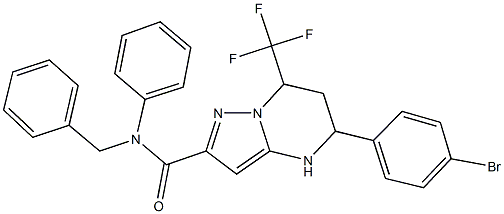 N-benzyl-5-(4-bromophenyl)-N-phenyl-7-(trifluoromethyl)-4,5,6,7-tetrahydropyrazolo[1,5-a]pyrimidine-2-carboxamide Struktur