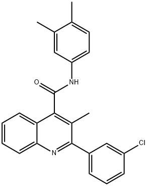 2-(3-chlorophenyl)-N-(3,4-dimethylphenyl)-3-methyl-4-quinolinecarboxamide Structure
