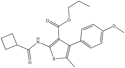 propyl 2-[(cyclobutylcarbonyl)amino]-4-(4-methoxyphenyl)-5-methyl-3-thiophenecarboxylate|