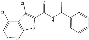 3,4-dichloro-N-(1-phenylethyl)-1-benzothiophene-2-carboxamide,438533-20-1,结构式