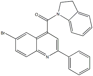 6-bromo-4-(2,3-dihydro-1H-indol-1-ylcarbonyl)-2-phenylquinoline Structure