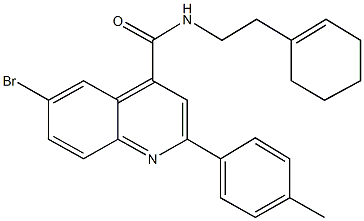 6-bromo-N-[2-(1-cyclohexen-1-yl)ethyl]-2-(4-methylphenyl)-4-quinolinecarboxamide Structure