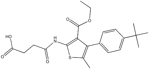 4-{[4-(4-tert-butylphenyl)-3-(ethoxycarbonyl)-5-methyl-2-thienyl]amino}-4-oxobutanoic acid Structure