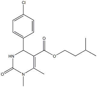 isopentyl 4-(4-chlorophenyl)-1,6-dimethyl-2-oxo-1,2,3,4-tetrahydro-5-pyrimidinecarboxylate Structure