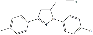 [1-(4-chlorophenyl)-3-(4-methylphenyl)-1H-pyrazol-5-yl]acetonitrile Struktur
