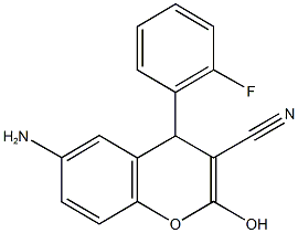 6-amino-4-(2-fluorophenyl)-2-hydroxy-4H-chromene-3-carbonitrile Structure