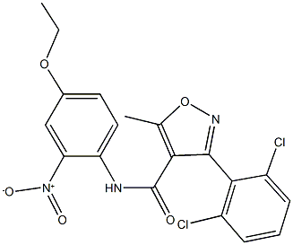 3-(2,6-dichlorophenyl)-N-{4-ethoxy-2-nitrophenyl}-5-methyl-4-isoxazolecarboxamide Structure